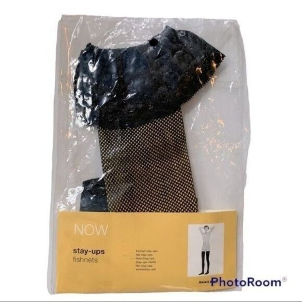 Vintage H&M Stay-Ups Black Y2K Fishnets Sz XS